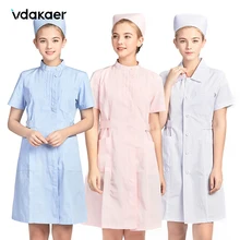 Спецодежда медицинская Леди Весна Лето медицинская Униформа с короткими рукавами лабораторное пальто больница доктор тонкий разноцветный медсестры униформа аптека платье