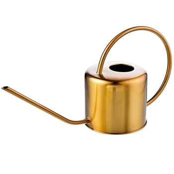 

Watering Can Golden Garden Stainless Steel 1300Ml Small Water Bottle Easy To Use Handle Perfect For Watering Plants Flower