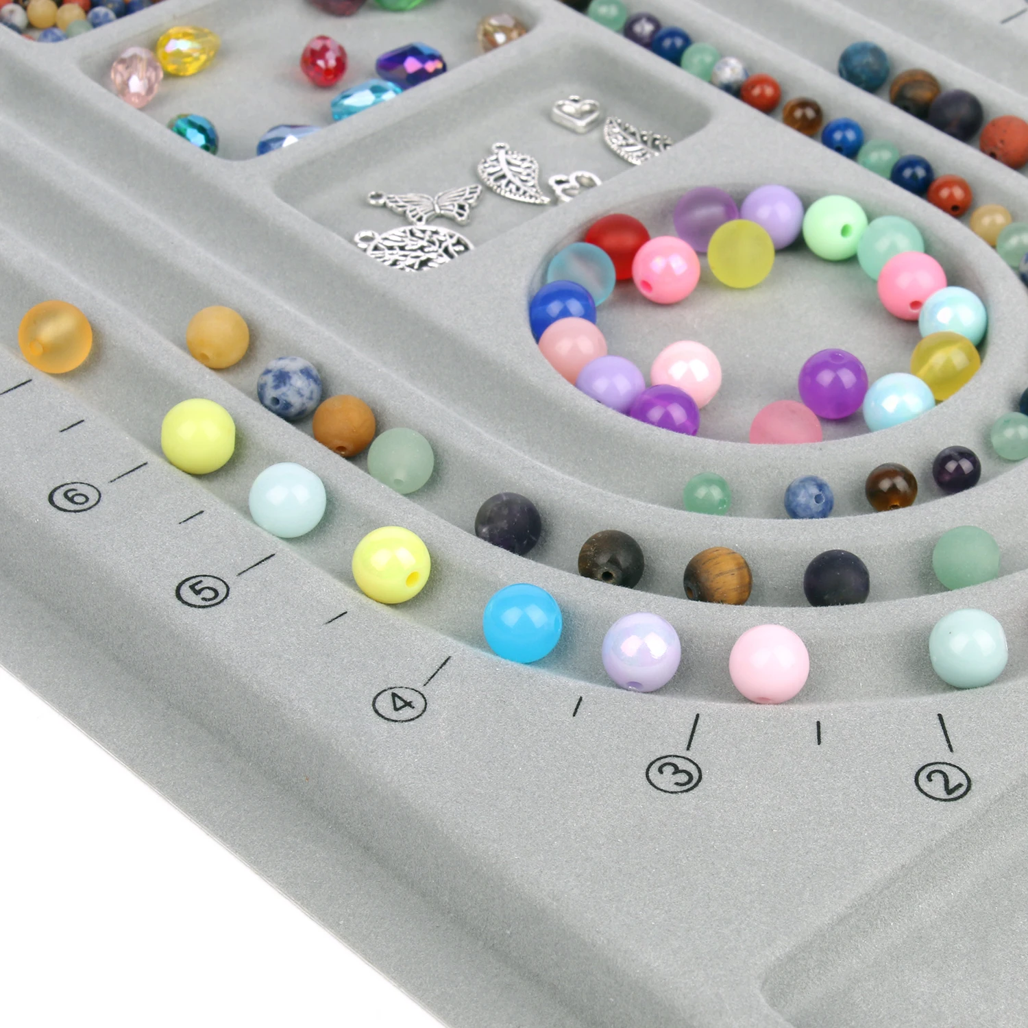 2 Pezzi Vassoio Portaperline Per Creazione Gioielli, Design Board Con Scala, Morbido E Floccato, Per Collane E Bracciali Fai Da Te