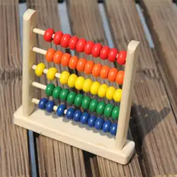 Мини Деревянный Abacus дети ранняя математическая обучающая игрушка цифры подсчета счетные бусины Abacus Монтессори обучающая игрушка