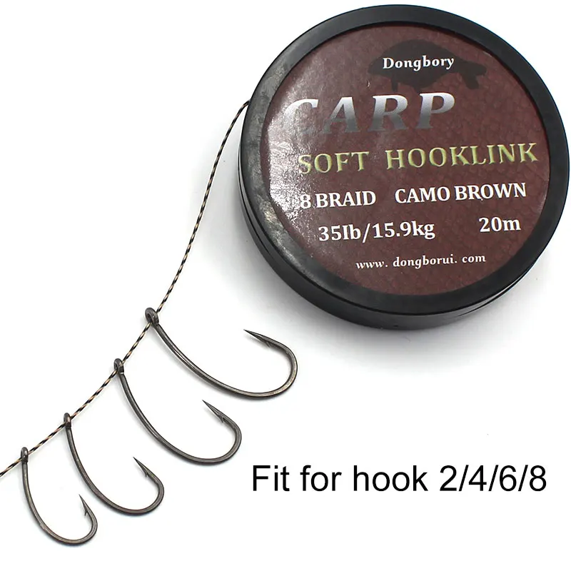 Hair Rig 20m Carp Fishing Line Soft Hook Link Carp Hooklink