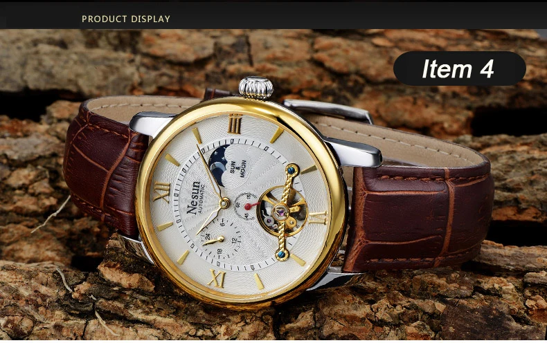 Nesun Skeleton Tourbillon Switzerland часы мужские роскошные брендовые автоматические самовзводные мужские часы сапфировые водонепроницаемые часы N9031-3