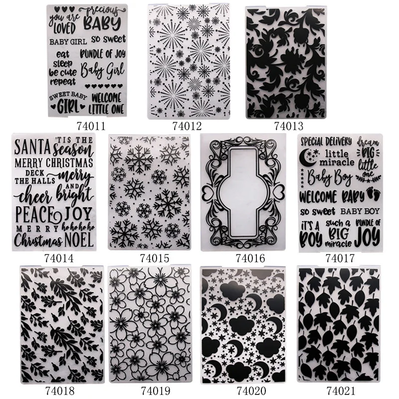 

Christmas Plastic Embossing folders for DIY Scrapbooking Paper Craft/Card Making Decoration Supplies