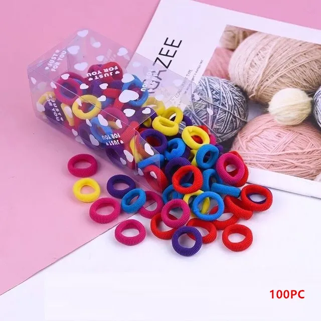 10/100PCNew девушки конфеты цветные нейлоновые резинкой детская эластичная повязка на голову для студентов, украшение для волос - Цвет: Слоновая кость