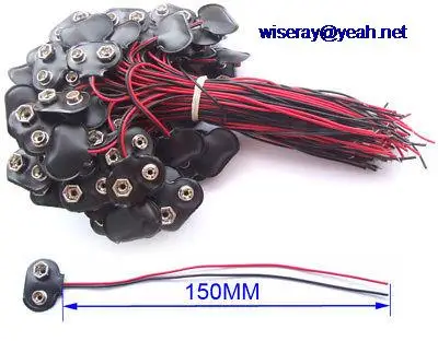 

DHL/EMS 600PCS CCTV 15CM DC 9V Battery Button Cables batteries Lead Wire-A8