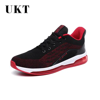 

Breathable Flying Weaving Sport Shoes Men Outdoor Non-slip Cushioning Sneakers Lace-up Light Soft Mens Running Shoes