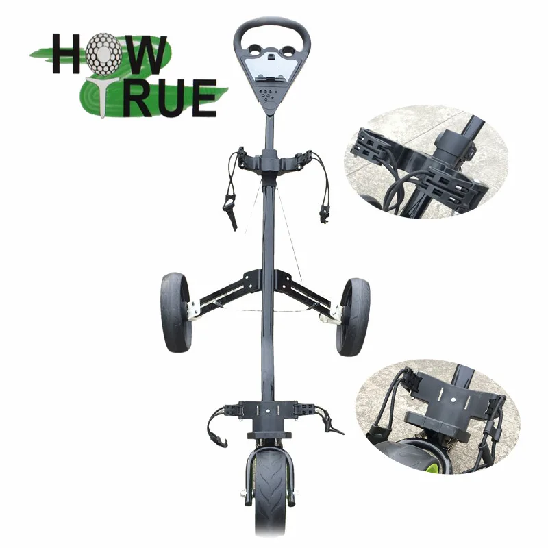 Lightweight Foldable Golf Cart with Adjustable Push Handle and Scorecard, Golf Push Cart 3 Wheel Collapsible Trolley