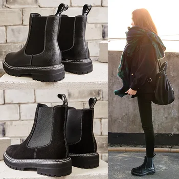 

Martin Boots Fall 2020 New Boots Leisure Korean Version of Hight-Top Platform Vintage Motorcycle Boots