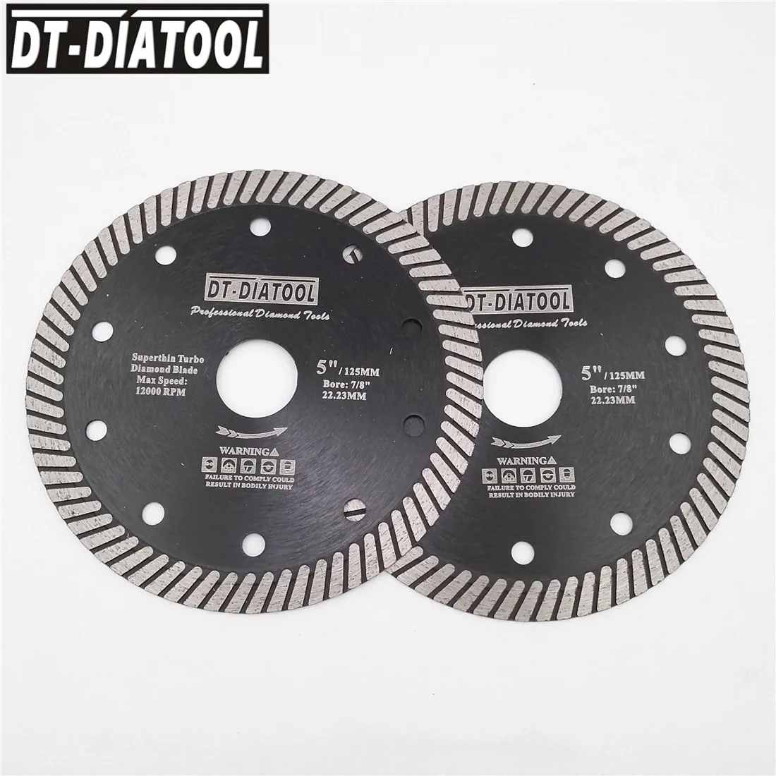 DT-DIATOOL 2 шт 125 мм/5 &quotАлмазные супер тонкие турбо пилы керамические/плитки мрамора