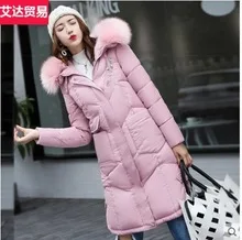 AliExpress одежда с хлопковой подкладкой, женская одежда средней длины, зима, стиль, большой размер, пуховик, выше колена, плотное пальто, пуховик