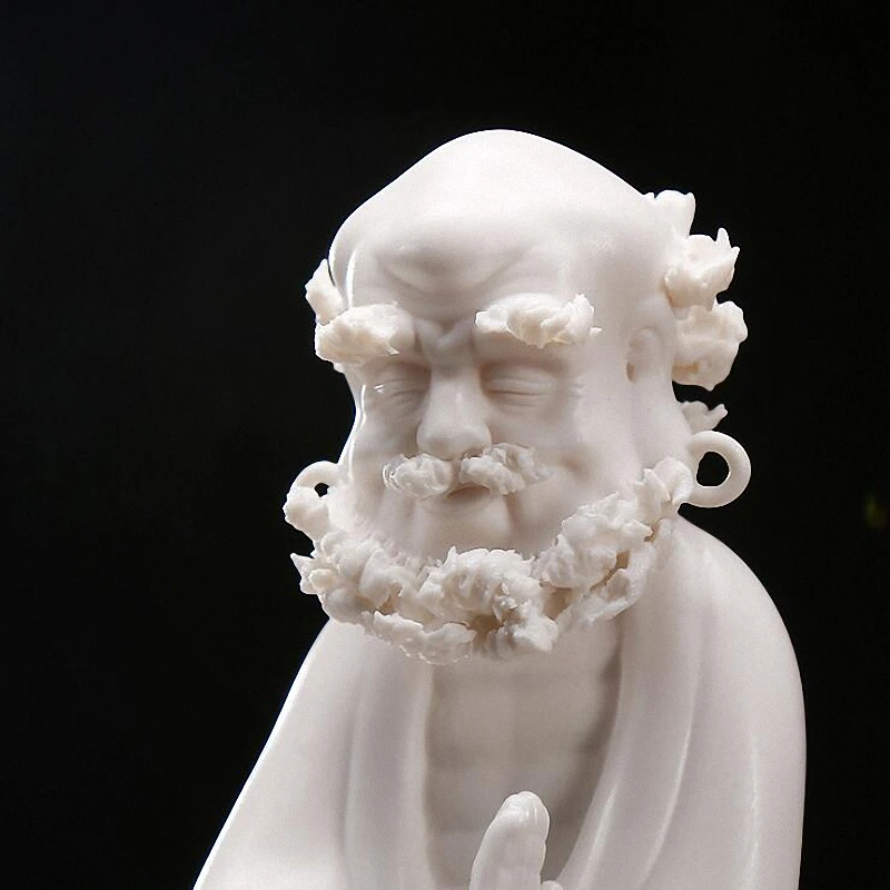 PINNY White Porcelain Dharma Master Decoration Statue Ceramic Crafts Decorative Zen Creative Ornaments Plaster Figures 3