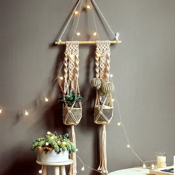 

Bohemian Style Hanging Basket Handmade Macrame Plant Pot Tray Plant Pot Hanger Macrame Plant Hanger Plant Hanging For Garden1