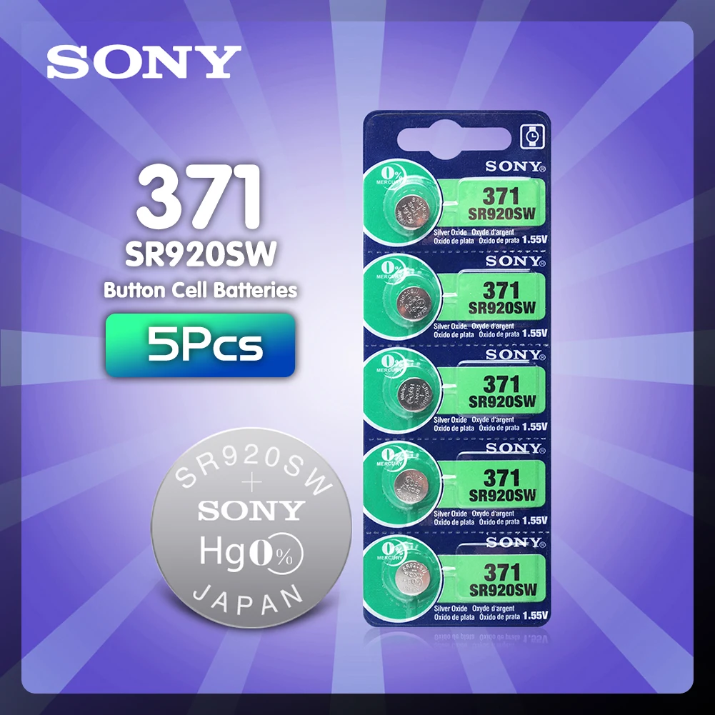 Батарейка для часов Sony 100% оригинальная AG6 371 SR920SW 920 1 55 в CX69 S21 605 5 шт. сделано