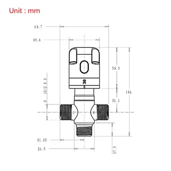 

Metal Thermostatic Mixing Valve Bathroom Faucet Temperature Mixer Control Valve B0KC