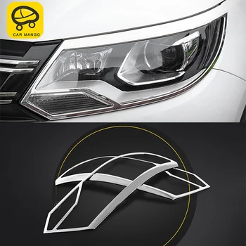 

CARMANGO for VW Volkswagen Tiguan 2010-2016 Car Styling Front Rear Light Chrome Cover Trim Frame Sticker Exterior Accessories
