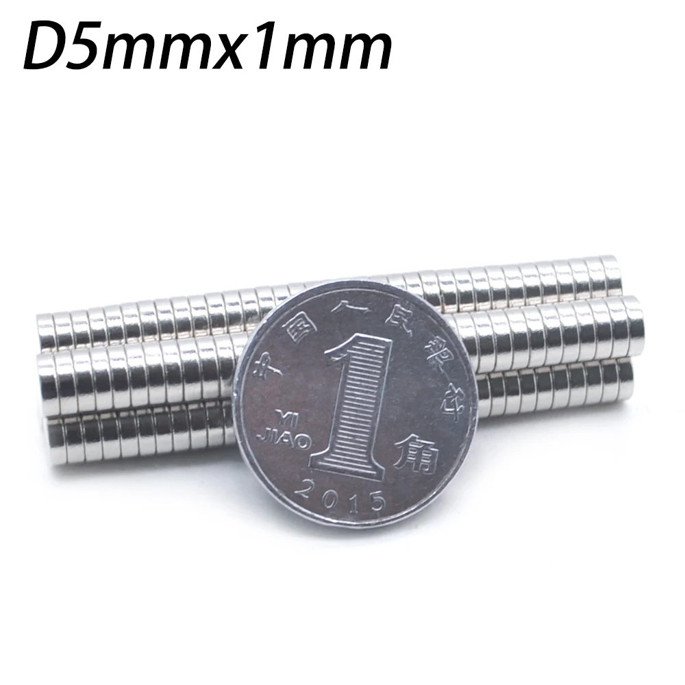 

Wholesale 10000 pcs D5mmx1mm super strong neo neodymium magnets 5 * 1 mm N50, D5 * 1 Permanent Magnet 5x1 mm, 5x1 magnet
