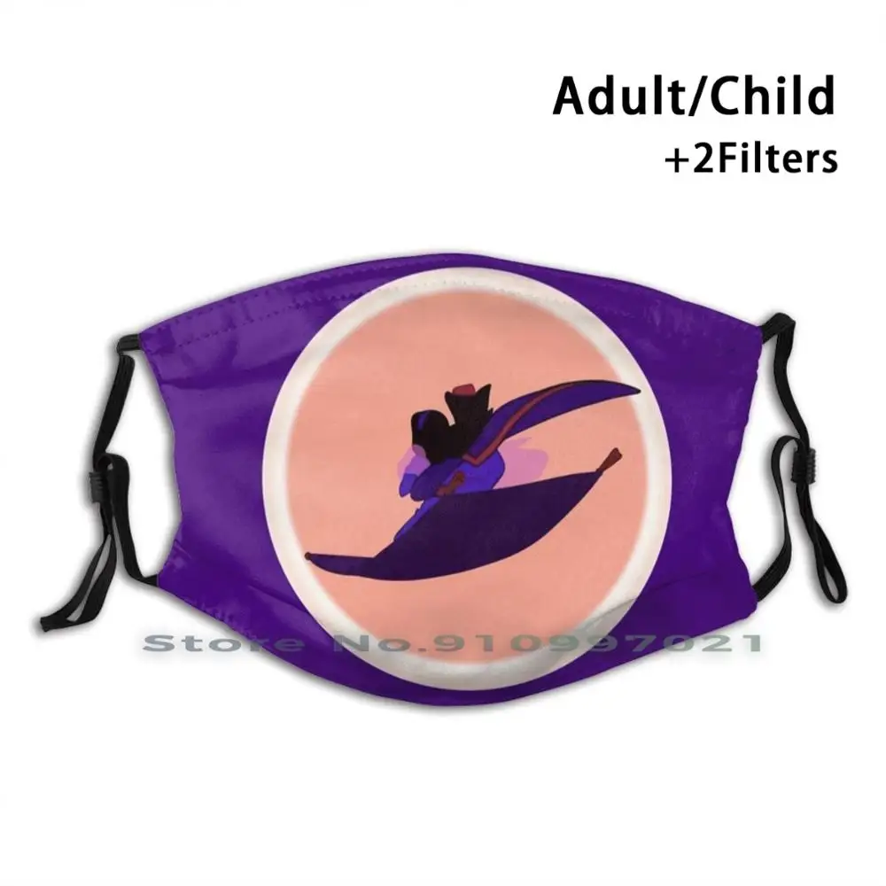 

A Whole New World Reusable Mouth Face Mask Anti Haze Dustproof Mask With Filters For Child Adult Aladdin Movies A Whole New