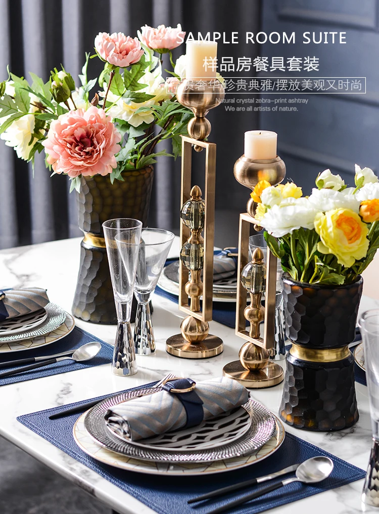 Geometric Black And White Gold Gold Rim Tableware Set 5 Geometric Black And White Gold Gold Rim Tableware Set 5