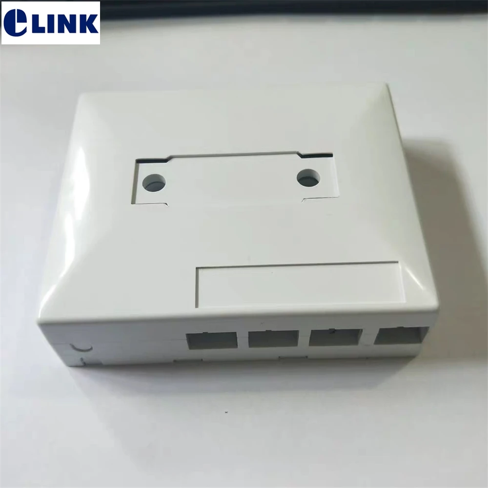 

20pcs 4 port FTTH Terminal box ABS desk junction box gray white 4 cores SC fiber optic plastic box patch panel ELINK