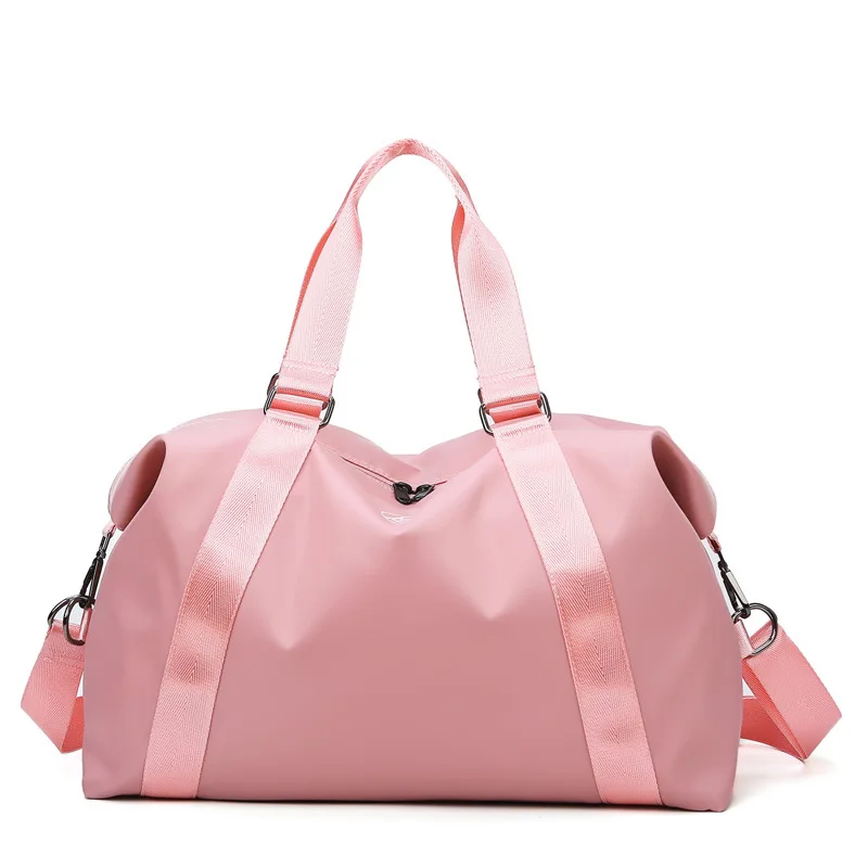 Независимое положение обуви, сумка для хранения багажа, наплечная, для улицы, дорожные сумки, розовая спортивная сумка для женщин и мужчин, для спортивного зала, рюкзак - Цвет: Розовый