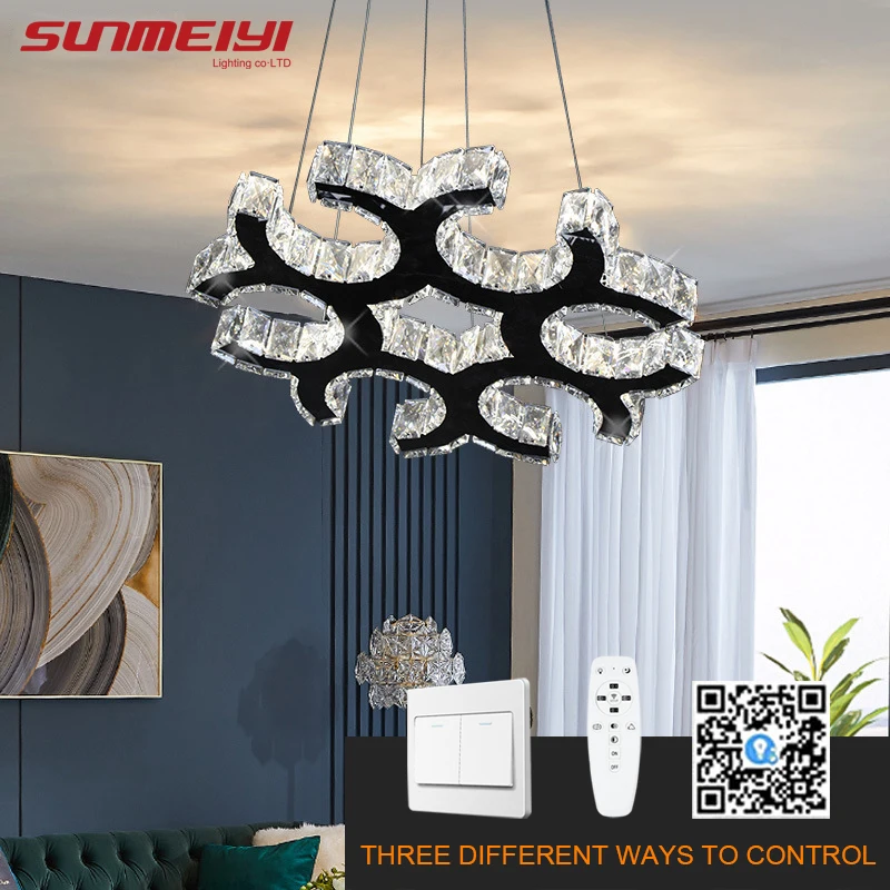 

Modern LED Chandeliers Smart Lighting Dimmable With Remote Crystal Chandelier For Living room Kitchen Bedroom lustre suspension