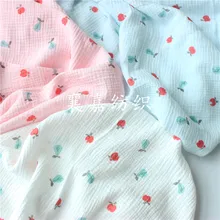 100x135 см мягкая двойная креповая текстура с фруктовым принтом хлопчатобумажная ткань, сделать рубашку, платье, нижнее белье, ткань