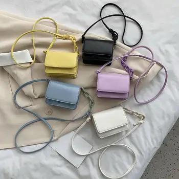 

Mini PU Leather Crossbody Bag Solid Color Women Shoulder Sling Purses Handbags Classic Elegant Crossbody Shoulder Bag