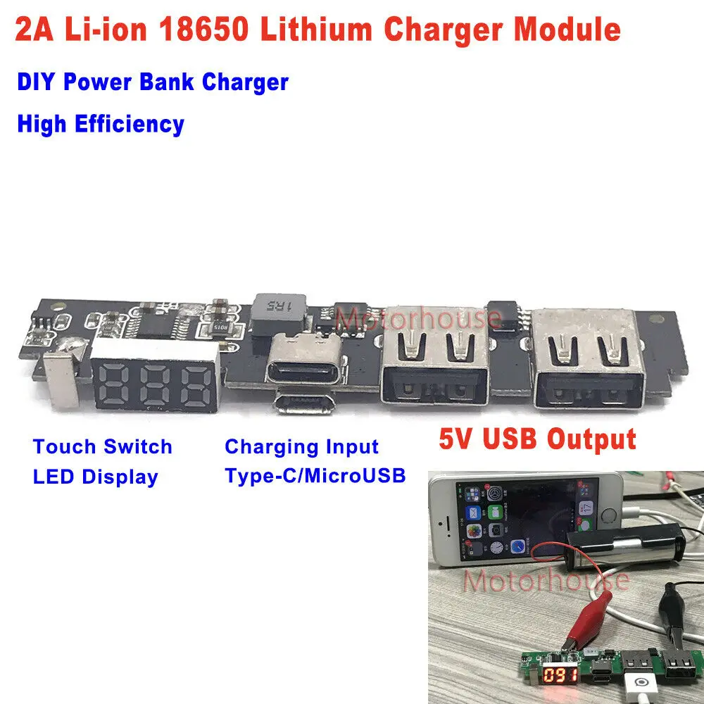 Ultraleichtes dualusb 5v 2a Power Bank carcasa cáscara para 4x 18650 Li-ion celdas 