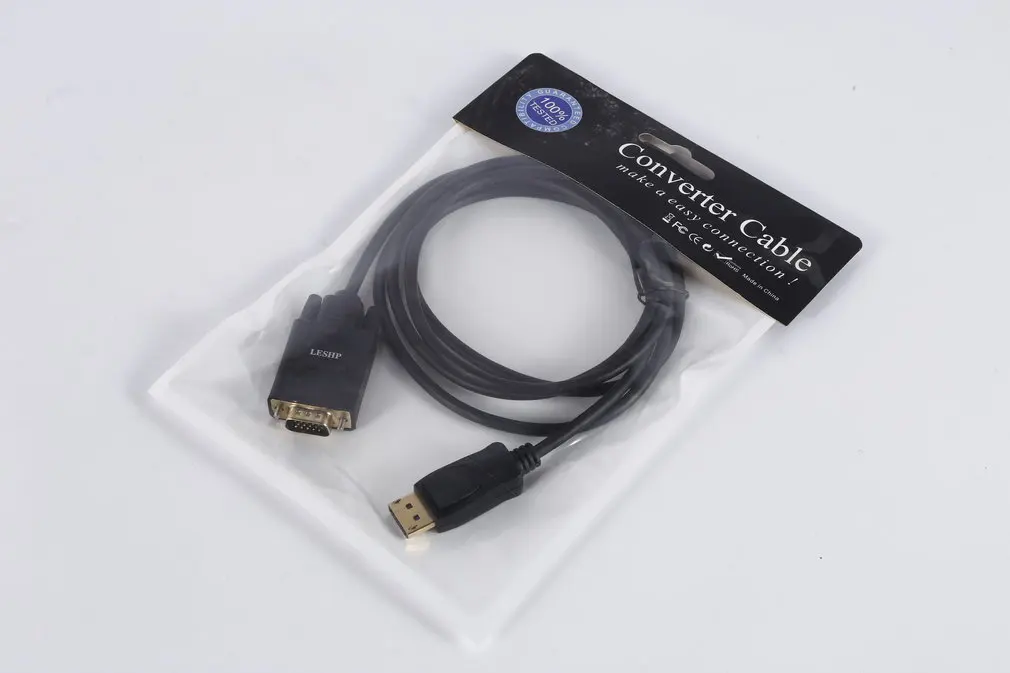 LESHP 1,8 M 1920x1200 1080P DP(DisplayPort) Кабель VGA с разъемом «Папа-папа» золотой шнур с покрытием 6 футов для настольных или зеркальных дисплеев