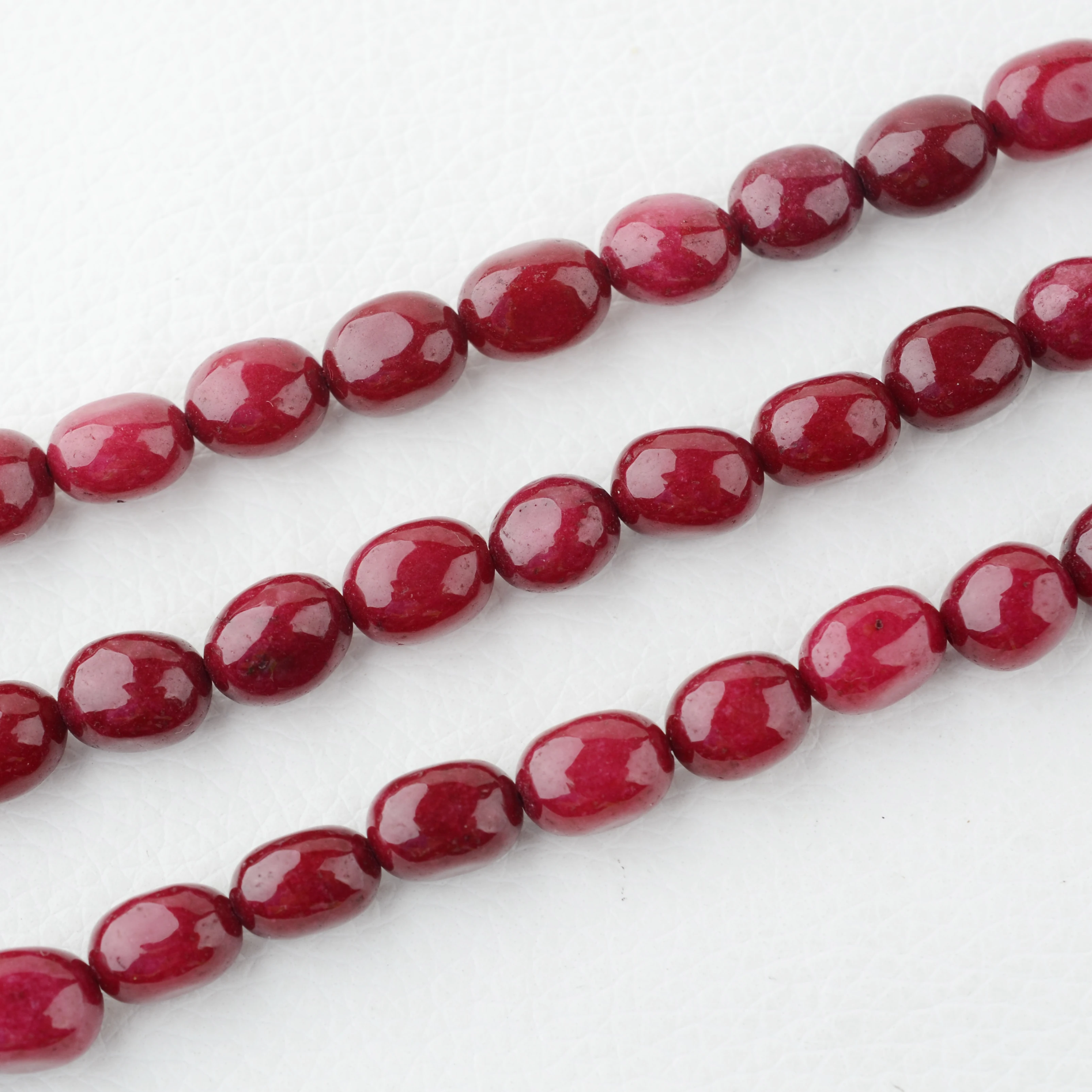 8x10mm Natural Smooth Ruby Color Oval stone beads For DIY Bracelet Necklace Jewelry Making Strand 15