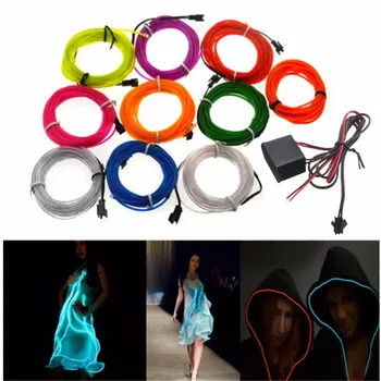 

Waterproof 300CM LED Strip Light Neon Light Glow Flexible EL Wire Rope Tube Cable+Controller for Car Decoration Party