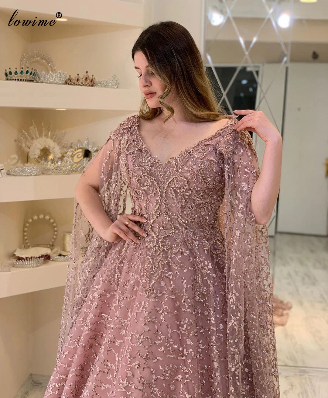 Plus Size Blush Pink Evening Dresses A 