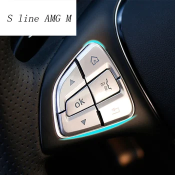 

Car Styling Steering Wheel Button Covers Trim Stickers for Mercedes Benz GLC A C Class W205 X253 CLA C177 GLA X156 Accessories