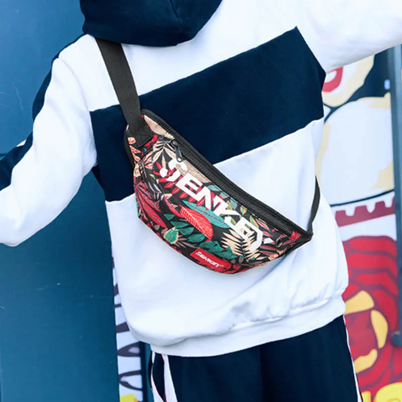 Новая поясная мужская сумка с граффити на груди для мужчин, оксфордская набедренная сумка, светящаяся набедренная сумка, Вместительная женская сумка на плечо с почками