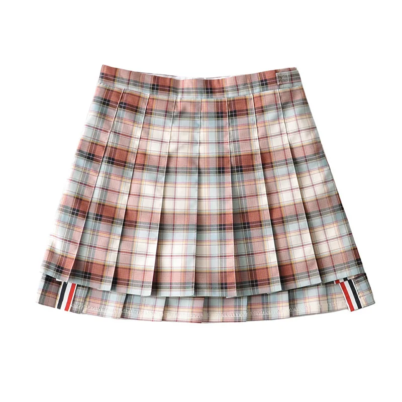 New Autumn Fashion High Street Women Skirt Y2k Irregular Plaid Tennis Skorts Femme Retro Jupe Tb Stripe Jk Pleated Faldas Mujer