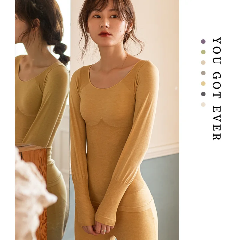 Women's thermal underwear set suit seamless heating thermal underwear slim fit High-elastic waist support slimming clothes
