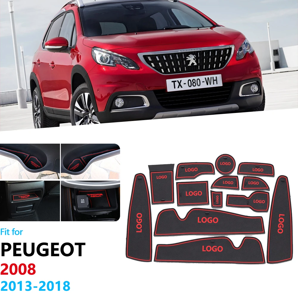 Противоскользящий резиновый подстаканник для ворот для peugeot 2008 2013~, подстаканник, аксессуары для peugeot 2008, автомобильные наклейки