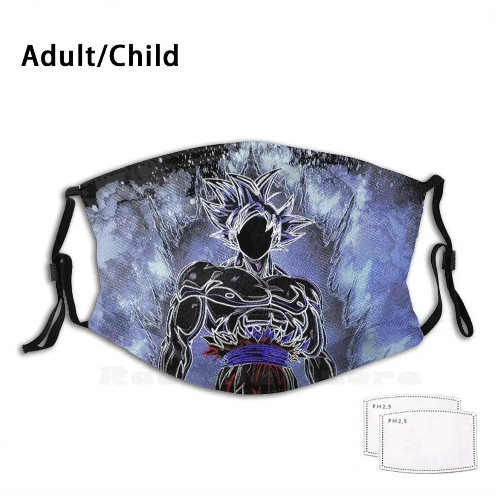

Soul Of The Ultra Instinct Adult Kids Anti Dust Filter Diy Mask Anime Manga Cartoon Colorful Abstract Silhouette Negative Trend
