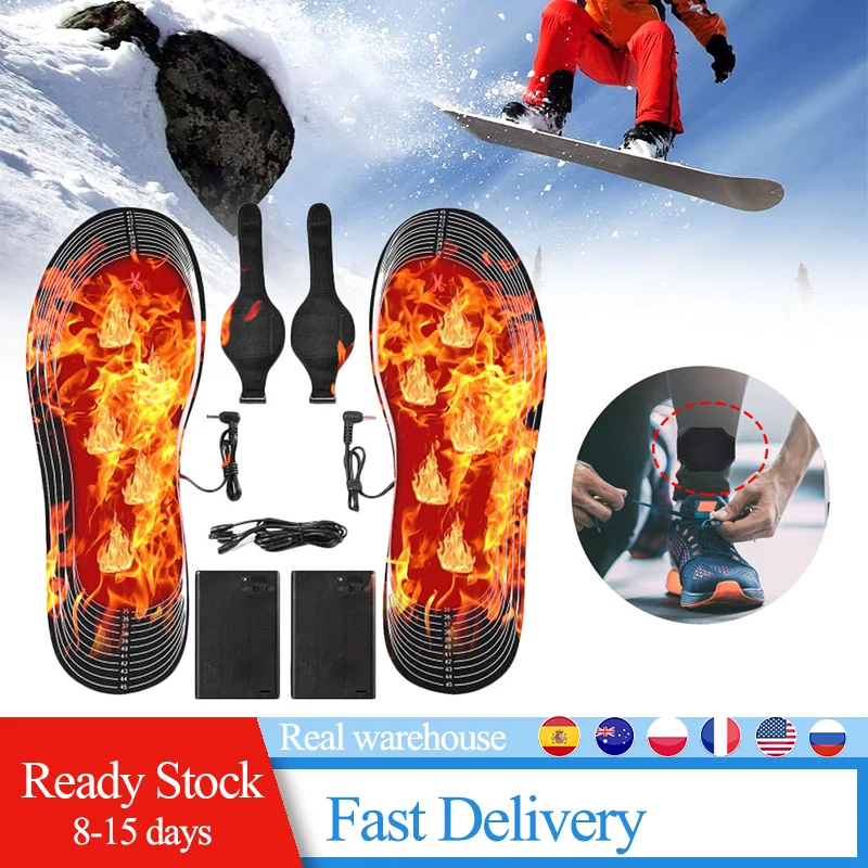 

USB Carbon Fiber Electric Heating Insoles Heating Insoles Rechargeable 4.5V Battery Box Cut Carbon Fiber Foot Warmers