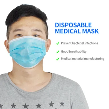 

Hot Sale 3-layer mask 100pcs Face Mouth Masks Non Woven Disposable Anti-Dust Meltblown cloth Masks Earloops Masks Fast delivery