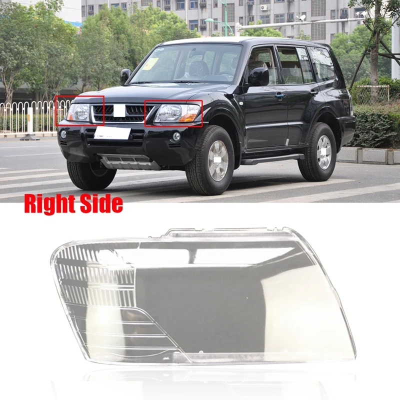 

Car Front head light lamp Cover for 2003-2007 Mitsubishi Pajero V73 Headlight head light lamp Waterproof Clear Lens Auto Shell C