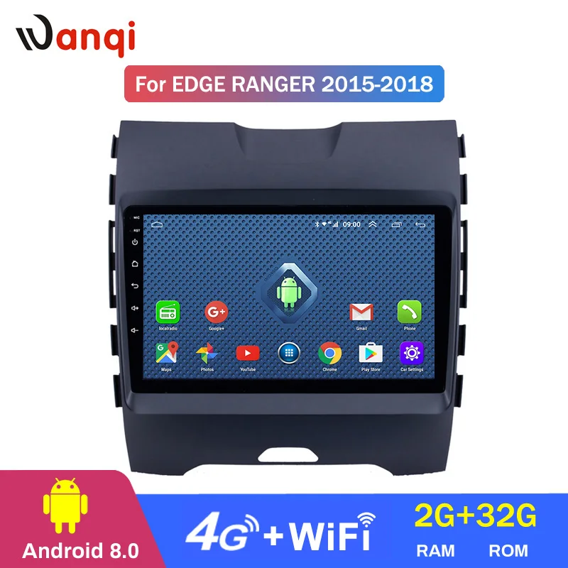 Wanqi 4 Core мультимедийный плеер GPS навигации для Ford край Ranger 2015 2016 2017 2018 Android 9 1 WI-FI/4G