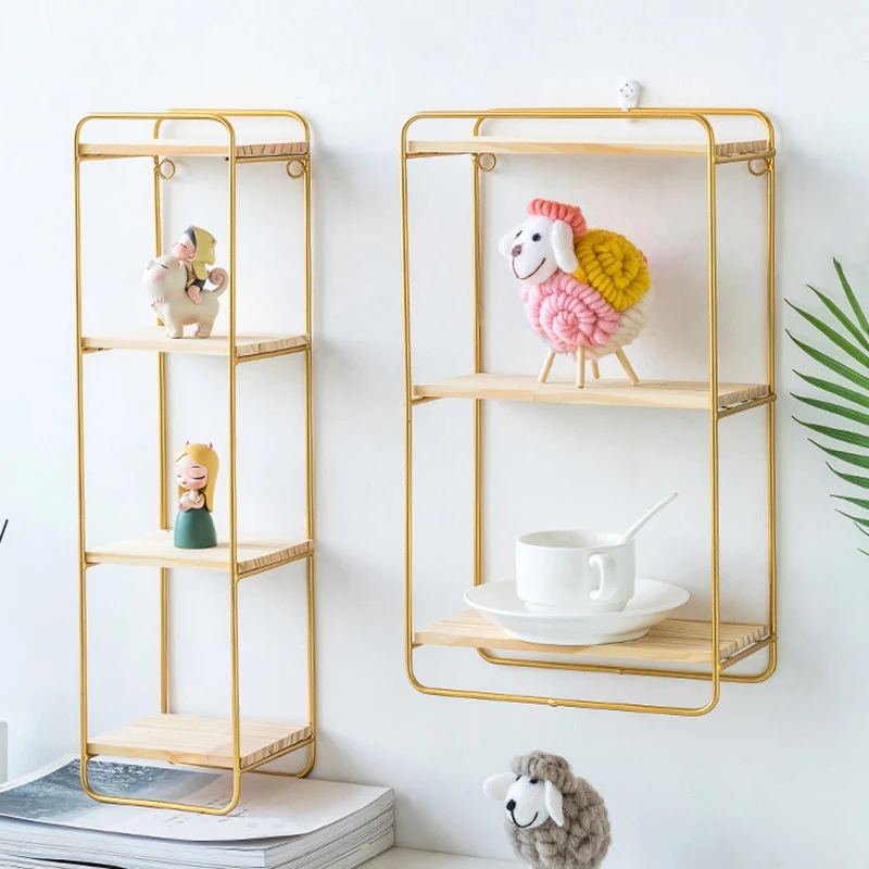 Creative Nordic Style Wall Pendant Decoration Iron Shelf Decorative Wall Shelf Home Organization and Storage Room Organizer