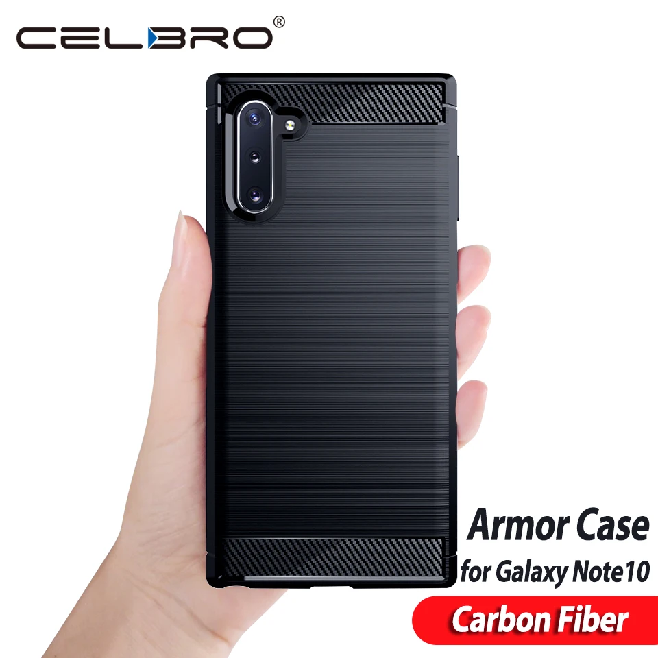 

Brushed Case For Samsung Galaxy Note10 Note 10 Plus Case Luxury Carbon Fiber Phone Case Cover For Samsung Note 10+ Coque Funda