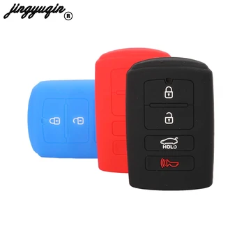 

jingyuqin 30pcs/lot Silicone Rubber Key Cover FOB Case for KIA K7 Cadenza 2013-2016 Smart Remote Key Case Car-styling 4 Buttons