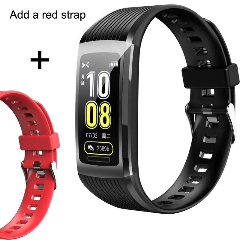 R10 add red strap Умный браслет для мужчин монитор сердечного ритма фитнес-трекер часы для женщин кровяное давление фитнес-браслет шагомер для Xiaomi iphone - Цвет: R10 add red strap