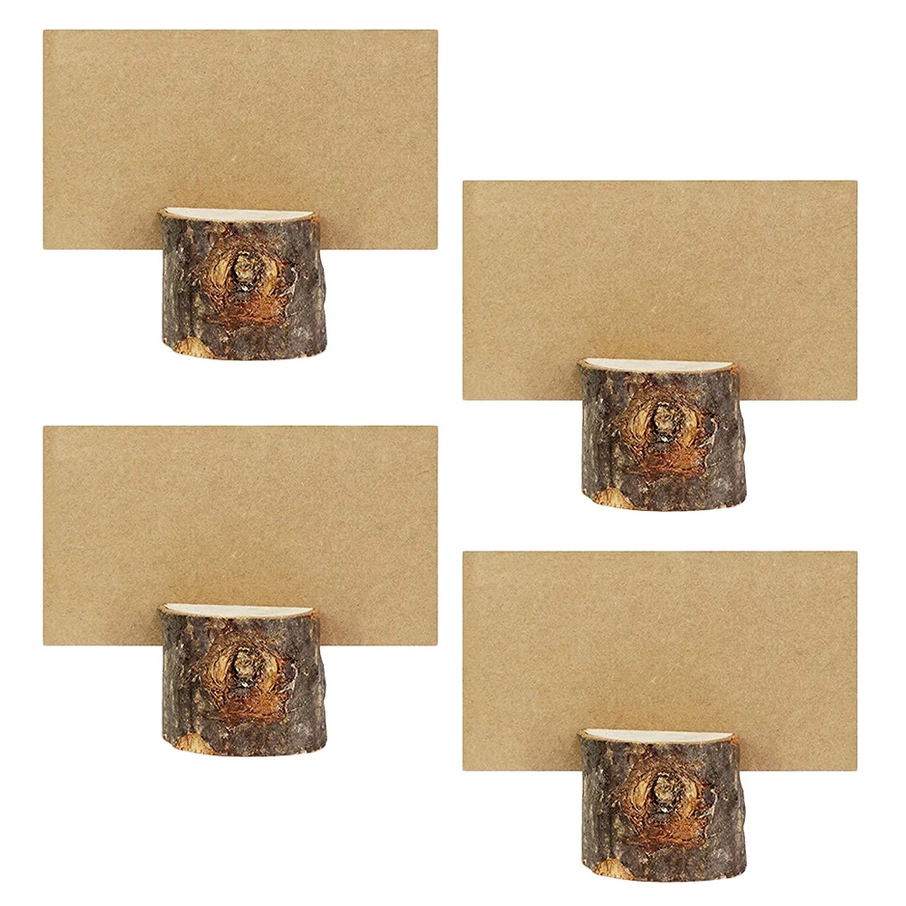 10 наборов креативный деревянный держатель для заметок из коры деревянные свайные держатели для карт-указателей мест за столом форма для выпечки "пень" меню номер подставка для записок Свадебная вечеринка