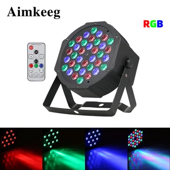 

36 LED RGB 3IN1 Stage Lights Mini Flat Par Light DMX 512 Sound Control DJ Projector Spotlight Effect for KTV Family Wedding