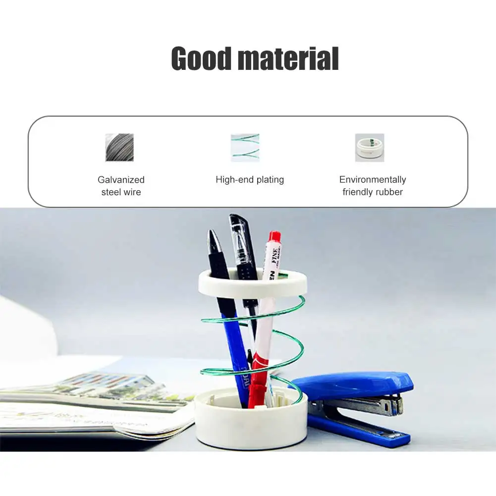 

Multifunctional Pen Holder Stand Hollow Spring Spiral Shaped Desktop Pencil Storage Cup AS99