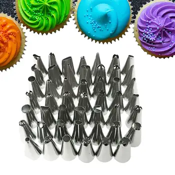 

48 Types Head Cake Decorating Mouth Stainless Steel Cream Mouth Nozzles Tips Cake Baking Tools